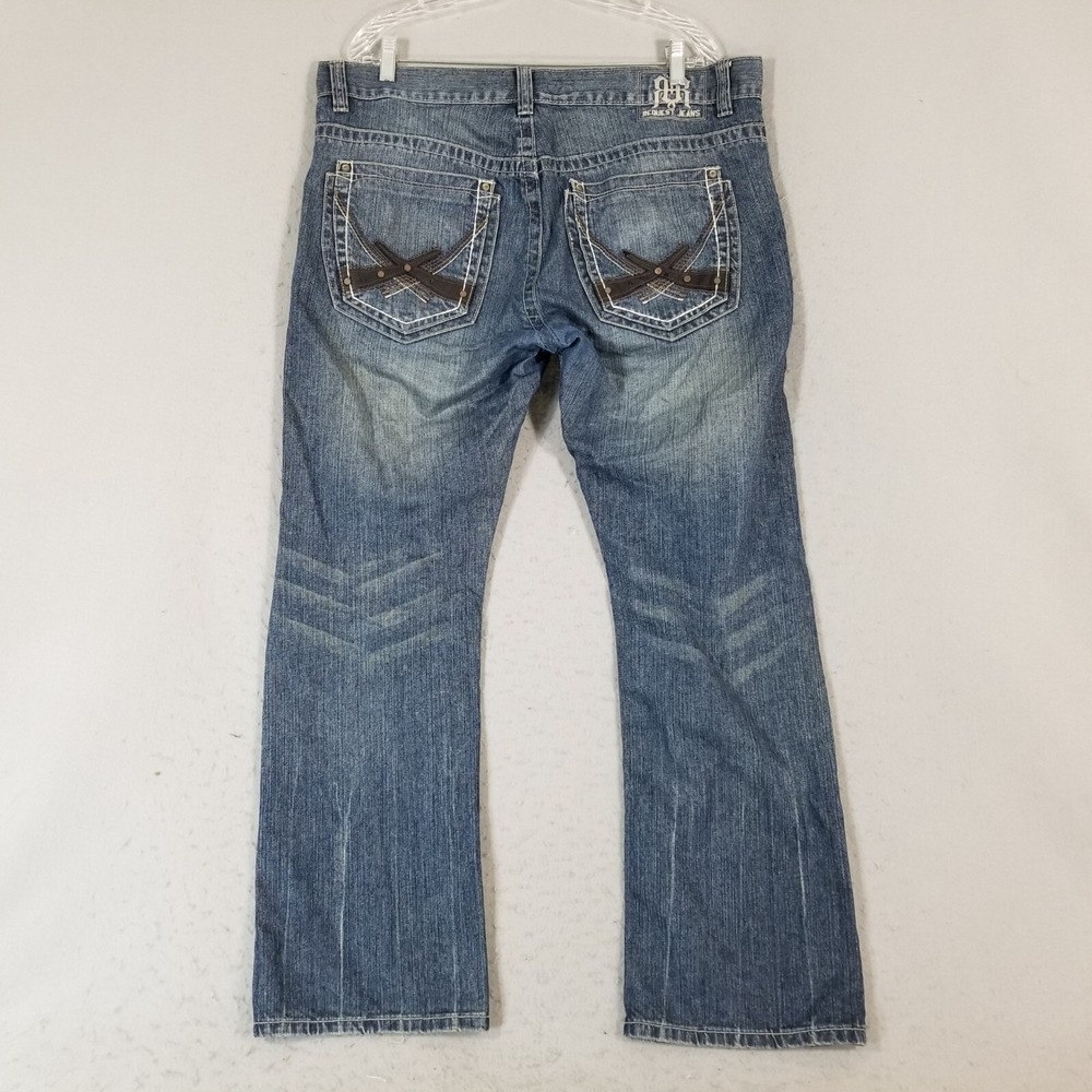 Request jeans men's 36x30 loose straight blue denim pants retro Y2K - Picture 6 of 11